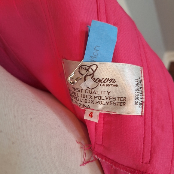 The crown collection pink velvet rhinestone maxi dress sz 4 - Picture 2 of 9